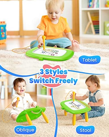 Seimome Toddlers Toys Ages 1-3, Magnetic Drawing Board, Doodle Board Pad Learning and Educational Toys for 18 Months Baby 1-3 Yr Kids Birthday Gifts - Green - Image 2