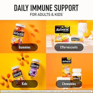 Airborne Vitamin C 1000mg (per Serving) - Very Berry Chewable Tablets (116 Count in a Bottle), Gluten-Free Immune Support Supplement, with Vitamins A C E, Zinc, Selenium, Ginger, Antioxidants - Image 7