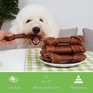 MON2SUN Rawhide Free Dog Treats, Peanut Butter Bones, 5 Inch 6 Count Chews for Small and Medium Dogs, Healthy Bones for Balanced Nutrition (Peanut Butter, 12.7 Ounce -Pack of 1) - Image 4