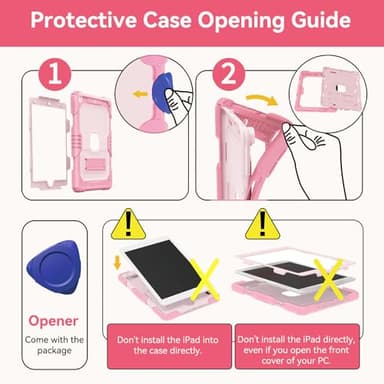 MARIWIVI Case for ipad 9th/ 8th/ 7th Generation Case 10.2 Inch (2021/2020/2019), Heavy Duty Shockproof Rugged Protective Case for iPad 10.2 Case Built-in Multi Angle Viewing Kickstand (Pink+LP+Pink) - Image 7