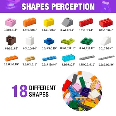 MANNIDOO 1600 Pieces Building Bricks, Building Bulk Block with 2 Packs 24x24 Studs Sticky Plate and 46PCS Wheel Accessory - Compatible with All Major Bricks, Gfits for Kid - 18 Shape/16 Color - Image 6
