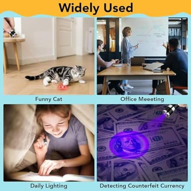 Waputne Cat Toy Pointer, USB Rechargeable with 7 Adjustable Patterns, Interactive Chase Toys for Indoor Cats & Dogs, Training & Exercise Fun (Black) - Image 6