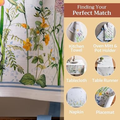 Maison d' Hermine Apron for women with Pocket 100% Cotton 27.50"x31.50" 1 Piece Adjustable Neck Strap & long ties Apron Men, Chef, Wedding, Cooking, Gardening, Server Spring/Summer (Fleurs De Mai) - Image 5