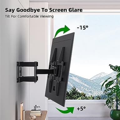 Full Motion TV Wall Mount for Most 37"-84" Flat Screen TV, Swivel or Tilt Wall Bracket with Dual Articulating Arms, for 12"-16" Wood Studs, Max VESA 600x400mm, Load 120 lbs by USX MOUNT - Image 4