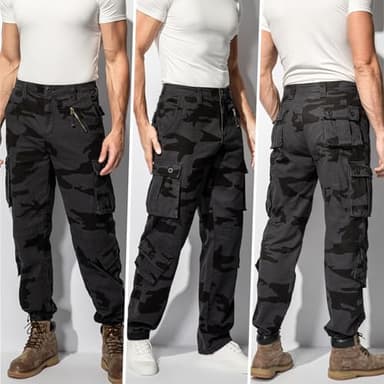 Men's BDU Casual Military Pants, Tactical Wild Army Combat ACU Rip Stop Camo Cargo Work Pants Trousers with 8 Pockets #7533 Dark Camouflage 38 - Image 5