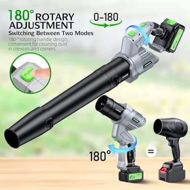 Electric Leaf Blower Cordless, 900,000 RPM, 2 x 4.0Ah Batteries & Charger, Handheld Leaf Blowers for Lawn Care, 5 Speed Mode, Portable Lightweight Grass Blower for Yard, Patio & Outdoor Use (White) - Image 3