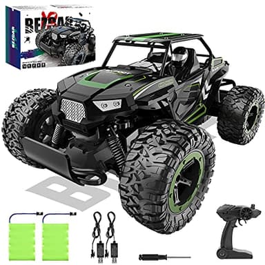 BEZGAR TB142 Remote Control Car - 1:14 Scale RC Cars, 20 Km/h 2WD All-Terrains Electric Off-Road Vehicle Truck Crawler Toy with Two Rechargeable Batteries for Boys Kids and Adults - Image 1