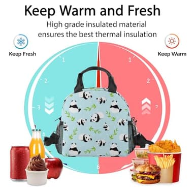 ZVUZVO 2pcs Panda Prints Backpack Gifts For Teen Girls Boys, Bookbag And Lunch Bag Set, School Daypack Students Knapsack - Image 5