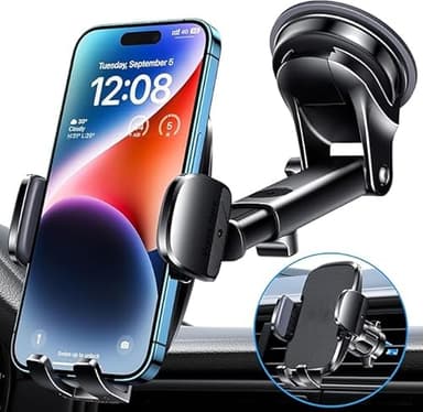 BIVGAZA Phone Holder Car [Military-Grade Suction] Universal Car Phone Holder [Thick Case Friendly] Automobile Accessories