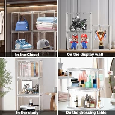 DAYOOH Acrylic Sneaker Shoe Display Case Transparent Shoe Box Storage Bins Clear Plastic Stackable Boot Handbag Organizer Containers with Lids, 1Pack Size 14 - Image 7