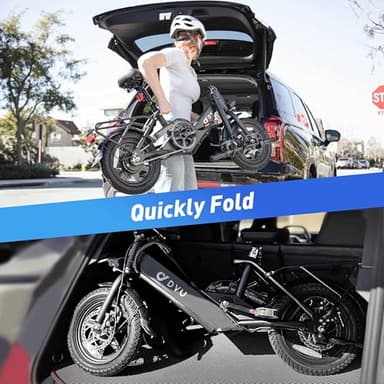 DYU Electric Bike for Adults Teens, Folding Electric Bicycle,Commuter City E-Bike with 500W Motor and 36V 7.5Ah Battery,3 Levels Assist, Dual Disc Brakes, 16" Foldable ebike with Pedals - Image 4