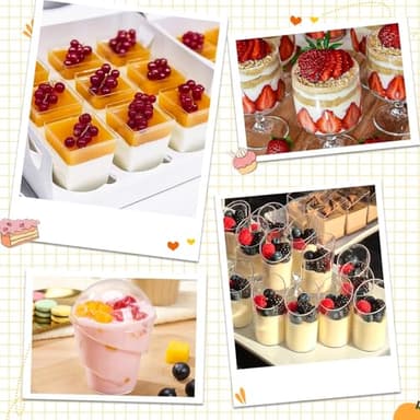 380 Pack Mini Dessert Cups with Spoons and lids, 3 and 5 oz Mini Clear Parfait Cups, Shooters Cups for Party, Round Yogurt Cups, Reusable Fruit Ice Cream Cake Pudding Cups - Image 7