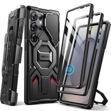 TONGATE for Samsung Galaxy S25 Ultra Case with Magnetic Stand, Compatible with Magsafe, [Military Drop Protection][2 Front Frames & Camera Cover] S25 Ultra Case with Screen Protector & Belt Clip,Black - Image 1