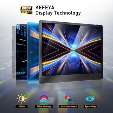 KEFEYA Laptop Screen Extender, 14.2" Portable Triple Monitor for Laptop with Full HD IPS Display, Monitor Extender Compatible with Mac, Windows, Chrome, Fits 13-17 Inch Laptops - Image 2