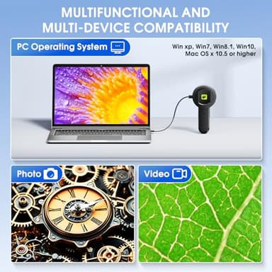 Pocket Digital Microscope for Adults Kids: 100X Handheld Magnifying Glass with Light, USB Coin Magnifier for Collector, Portable Jewelers Loupe with 2" Screen, Mini Scope for Trichome - Image 6