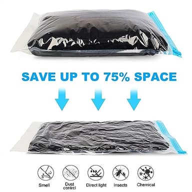 ALMING Compression Bags - Travel Essentials 12 Pack Space Saver No Vacuum or Pump Needed Storage Accessorie and Home Packing Organizers (transparent) - Image 2