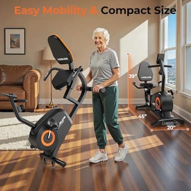 YOSUDA Recumbent Exercise Bike for Adults Seniors with Quick Adjust Seat, 350LB Capacity & 16-level Resistance, Black - Image 7