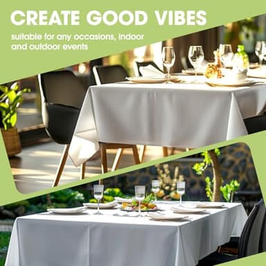 Pureegg Rectangle Table Cloth 60" x 84" – Durable Polyester Tablecloth Offers Reusable & Washable Protection, Ideal for Outdoor Party, Picnic, Wedding, Banquet and Birthday, 9 Pack, White - Image 6