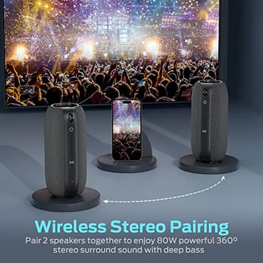 Monster S320 Bluetooth Speaker, 40W True Wireless,360° Stereo Sound Effect,IPX7 Waterproof, 32 Hour Playing Time,Suitable for Outdoor Portable Speaker,Black. - Image 3