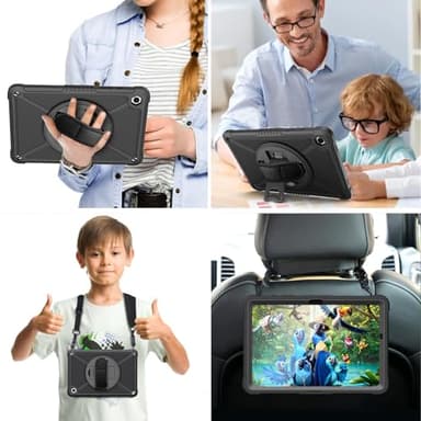 ZtotopCases for Samsung Galaxy Tab A9+ / a9 Plus 11'' 2023 (SM-X210/X216/X218), Shockproof Hard Duty Case with Screen Protector+360 Rotating Hand Strap&Stand+Shoulder Strap for Tab A9+ Tablet, Black - Image 7