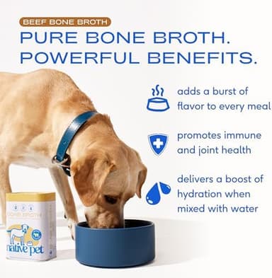 Native Pet Bone Broth for Dogs and Cats - Made with Real Beef Bone Broth, Dog Food Toppers for Picky Eaters- Provides Extra Hydration & Nutrition for Joint Strength, Immunity & Heart Health-192 Scoops - Image 4