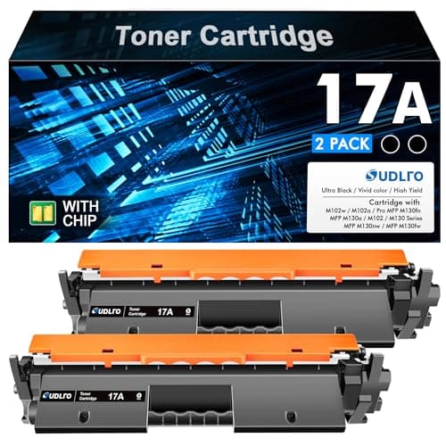 17A Toner Cartridge HP CF217A - Replacement for 17A CF217A to Compatible with Laserjet Pro M102w M130nw M130fw M130fn M102a M130a Pro MFP M130 M102 Series Printer (Black, 2-Pack) - Image 1