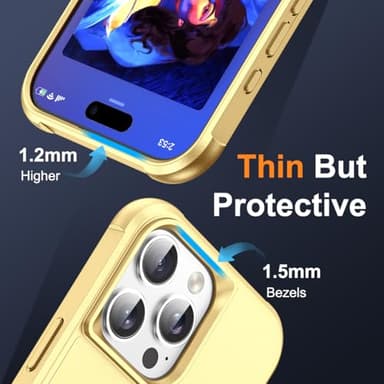 SKYLMW Compatible with iPhone 16 Pro Max Case with Invisible Magnetic O-Ring Stand Military-Grade Case for iPhone 16 ProMax 6.9" [Compatible with Mag-Safe][Great Grip Feeling], Gold - Image 6