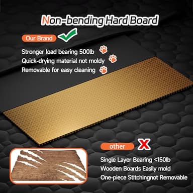 YFChangle Hard Bottom Dog Car Seat Cover for Back Seat – Waterproof Nonslip Hammock Extender for Trucks & SUVs, Heavy Duty Pet Protector, Black Oxford Fabric - Image 4