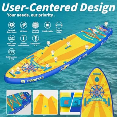 iTAOSTAR J07CP 35" Extra Wide Stand Up Paddle Board, More Balance Inflatable Paddle Board with 5 Fins for Beginner，Paddle Boards for Adults of All Skill Levels - Image 4