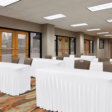 Nasitos White Table Skirt for 6 Foot Rectangle Tables, 4 Pack - 72 x 30 Inch - Stretch Spandex Fitted Table Clothes, Fabric Table Covers Cocktail Tablecloths for Party, Banquet, Birthday - Image 6