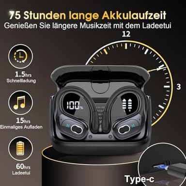 AI Translation Earbuds Real Time, 164 Language Translator Earbud 3-in-1 Bluetooth 5.4 Translator Earbuds with 6 Translation Modes, 75H Translators Headphones with APP for Travel Business, Black - Image 4