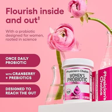 Physician's Choice Probiotics - PH Balance, Digestive, UT, & Feminine Health - 50 Billion CFU - 6 Unique Strains for Women - Organic Prebiotics, Cranberry Extract+ - Probiotic - 60 CT - Image 2