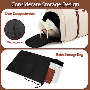 4pcs Convertible Garment Duffel Bag for Travel - 50L 2-in-1 Carry On Weekender Overnight Bag with Toiletry Bag, Fits Suits & Dresses, Trolley Sleeve, Hanging Suit Compartment, Waterproof Shoe Pocket - Image 2