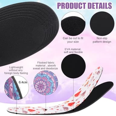 Velmitten 6 Pairs No Show Socks Sockless Shoe Liner Washable Barefoot Shoe Insoles No Slipping Inserts for Women Man(Soft Style) - Image 4