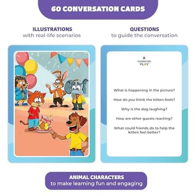 Who What Why Conversation Cards for Kids – Learning Materials for Social Skills, Emotional Intelligence & Critical Thinking – Speech Therapy Resources, Articulation & Sequencing Card Game, Ages 4+ - Image 3