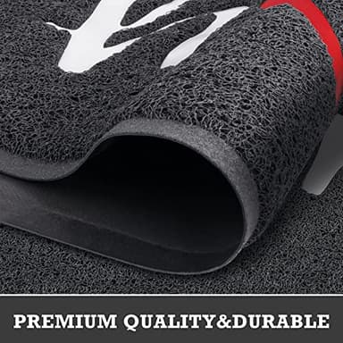 CozyBounty Black Door Mat Welcome Mats Home Non-Slip Doormat for Entryway Low-Profile Floor Mat for Yard, Garage, High Traffic Areas (32"x20", Black) - Image 4