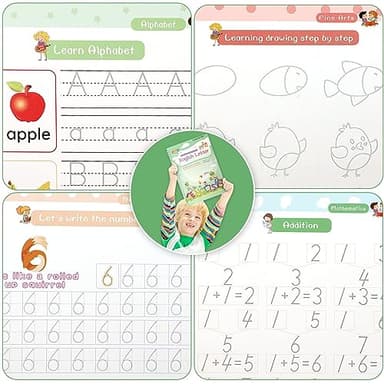 Magical Handwriting Workbooks Handwriting Practice Copybook, Handwriting Aid Magic Pen Reusable Copybook Grooves Template Design for Children Books Suitable for Children's Learning (6) - Image 3