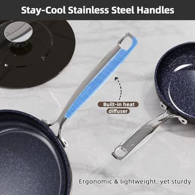 Nuwave Lux 13pc Forged Lightweight Cookware Set PFAS Free, Healthy G10 Duralon Ceramic Coating, Ultra Non-Stick, Stay-Cool Handles, Works on All Cooktops & Induction Ready - Image 7