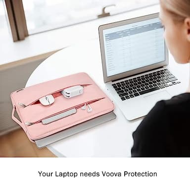 Voova 15.6-16 Inch Laptop Sleeve Carrying Case, Waterproof Computer Bag Cover Compatible with MacBook Pro 16 M3 M2 M1 Pro/Max 2023-2019, Dell XPS 15,15-16 Inch HP Lenovo Acer Asus Chromebook, Pink - Image 6