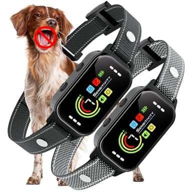 JEUJE Dog Bark Collar 2 Pack, Bark Collar for Large Medium Small Dogs 8-120lbs, AUTO Barking Collar, Bark Training Collar with 7-Level Sensitivity + 5 Safety Modes Humane Training System - Image 1
