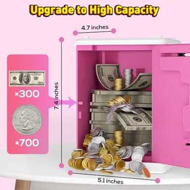 ATM Piggy Bank for Boys Girls, Electronic Money Bank with Password Paper Money Saving Box Coin Can Kids Safe Bank, Birthday Gift Toy for Kids Adults - Image 4