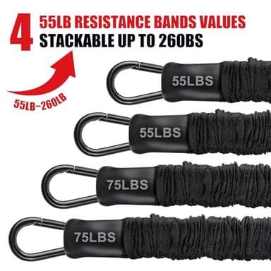 Pull Up Assistance Bands 260lbs, Heavy Pull Up Bands Resistance Bands for Pull Ups Working Out with Feet Rest, Pull Up Bar Bands Assistance Bands Strength Training Workout Equipment, Height Adjustable - Image 4