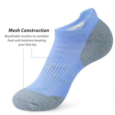 Gonii Ankle Socks Womens Running Athletic No Show Socks Cushioned 5-Pairs (US, Numeric, 10, 12, Regular, Regular, N-5-Color) - Image 2