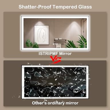 ISTRIPMF 72x32 Inch LED Bathroom Mirror with Black Frame, Backlit and Front Lighted Bathroom Mirrors for Wall, Anti-Fog, Dimmable, Memory, Shatterproof, LED Vanity Mirror for Bathroom - Image 6