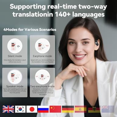 Xmenha Translation Earbuds Real Time, 144 Languages Translation Device Ai Translator Earbuds Translating Headphones Real Time Ai Headphones Language Translation - Image 5