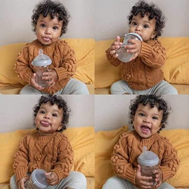 haakaa Gen.3 Natural Glass Baby Bottle Set 4.2oz & 6oz - Wide Neck Anti-Colic Slow Varibale Flow Nipple, 0M+ 3M+ 6M+ Breastfed Babies - Image 8