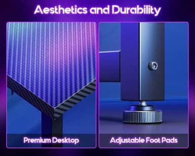 Casaottima 51 Inch L Shaped Gaming Desk, Corner Table Sturdy Workstation for Home Office, Writing, Gaming, Computer Desk for Small Space, Easy Assembly, Carbon Fiber Surface, Classic Black - Image 8