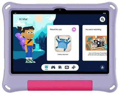 onn. GW2024 10.1" Kids Tablet, 1280 x 800 Resolution, 32GB, (2024 Model), Android 14 (Includes Lavender Rubberized Case with Kickstand) (Renewed) - Image 1