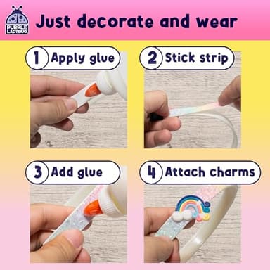 PURPLE LADYBUG Unicorn Headband Making Kit - Unicorn Crafts for Girls Ages 4-9, Birthday Gifts, DIY Hair Accessories Set, Great Summer Activity for Girls - Image 6