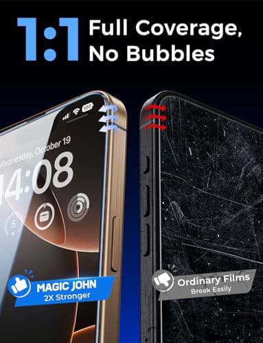 MAGIC JOHN 2 Pack for iPhone 16 Pro [6.3 inch] Tempered Glass Screen Protector, HD Clear, Bubble Free, Easy Installation, Auto Dust-Elimination, 16Pro 6.3'' - Image 7